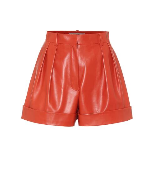 High-rise wide-leg leather shorts | Valentino