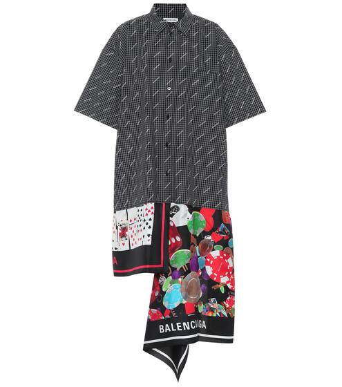 Scarf cotton and silk shirt dress | Balenciaga