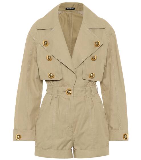 Cotton and linen playsuit | Balmain