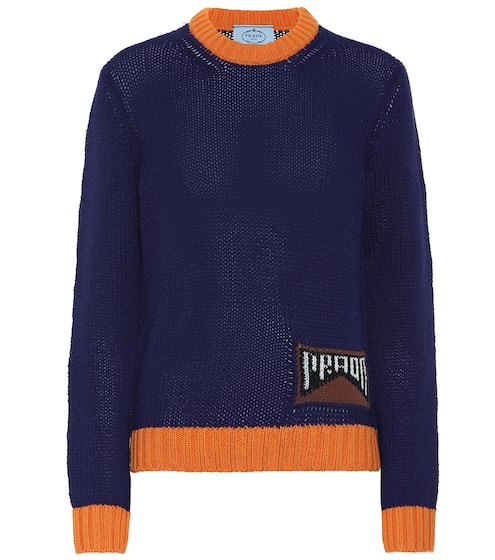 Logo-intarsia cashmere sweater | Prada