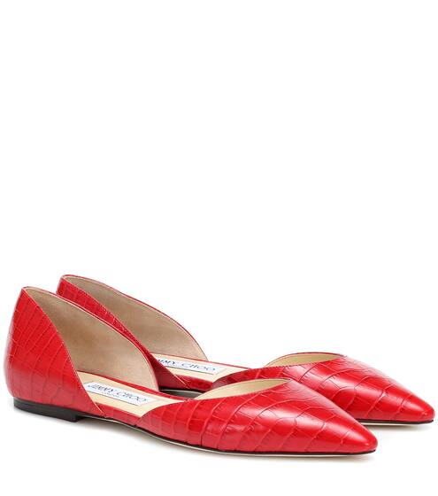 Esther croc-effect leather ballet flats | Jimmy Choo
