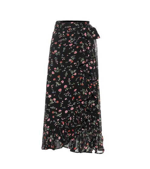Floral crêpe wrap skirt | Ganni