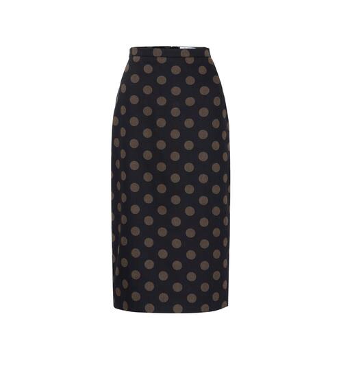 Vata polka-dot cotton pencil skirt | Max Mara