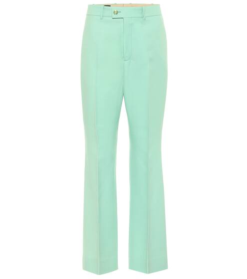 Pantalon évasé en soie et laine | Gucci
