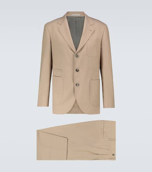 Wool and cotton-blend suit | Brunello Cucinelli