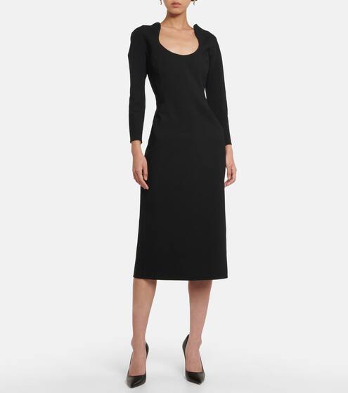 Scoop-neck wool-blend pencil dress | Oscar de la Renta