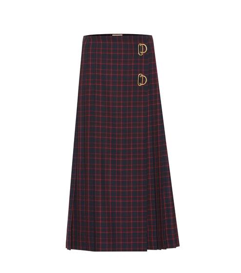 Checked wool midi skirt | Burberry