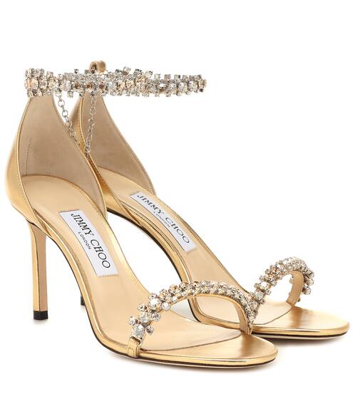 Shiloh 85 metallic leather sandals | Jimmy Choo