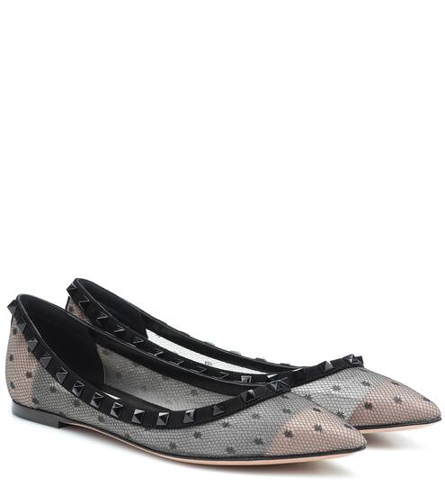 Valentino Garavani Rockstud polka-dot ballet flats | Valentino