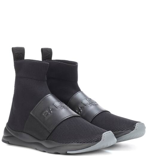 Mesh and leather sneakers | Balmain