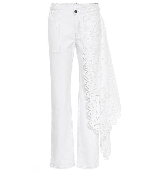 Lace-trimmed high-rise jeans | Monse