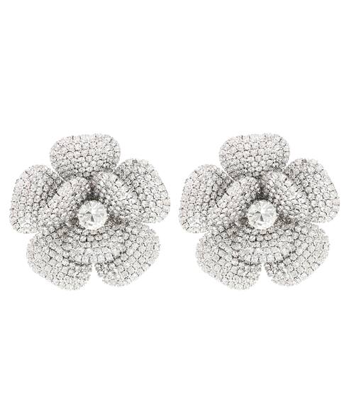 Aretes florales adornados con cristales | Alessandra Rich