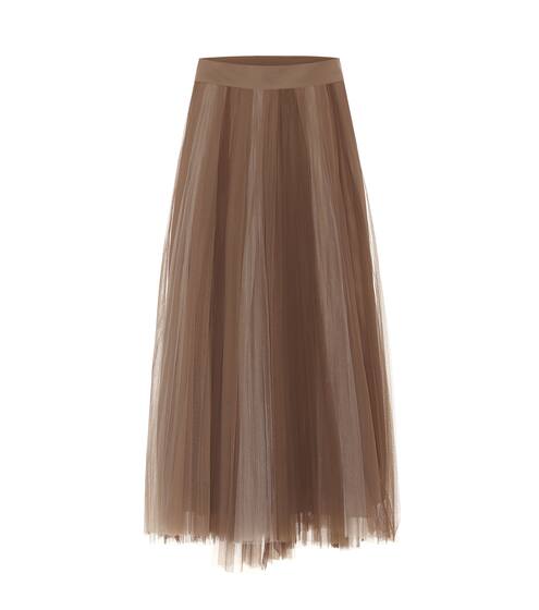 Midirock aus Tülle | Brunello Cucinelli