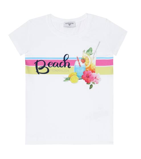 Printed stretch-cotton T-shirt | Monnalisa