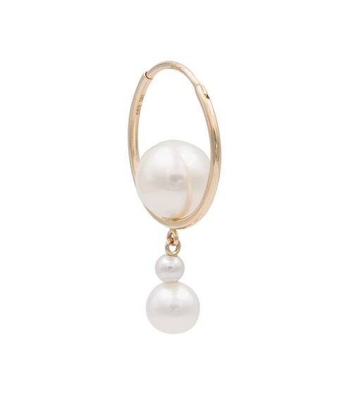 Boucle d'oreille unique Babylon Elipse en or 14 ct et perles | Sophie Bille Brahe
