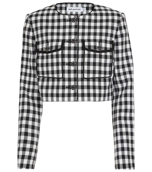 Cropped gingham jacket | Self-Portrait