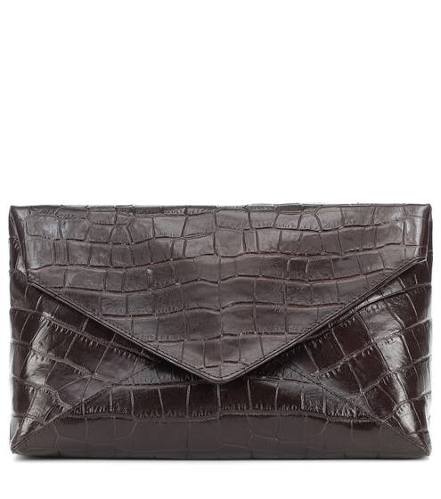 Croc-effect leather clutch | Dries Van Noten