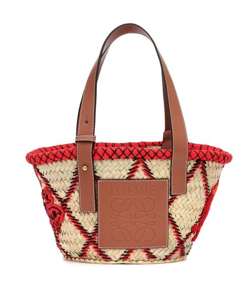 Leather-trimmed basket tote | Loewe