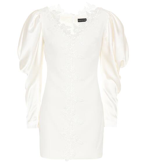 Embroidered puff-sleeved minidress | David Koma