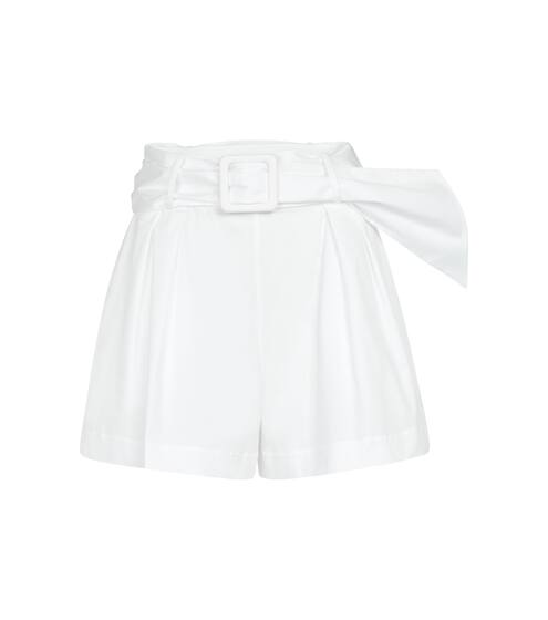 Pleated stretch-cotton shorts | Oscar de la Renta