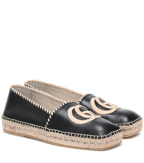 Bestickte Espadrilles aus Leder | Gucci