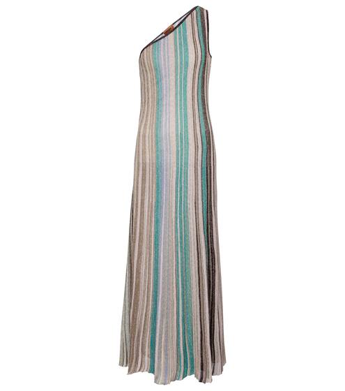 One-shoulder striped maxi dress | Missoni