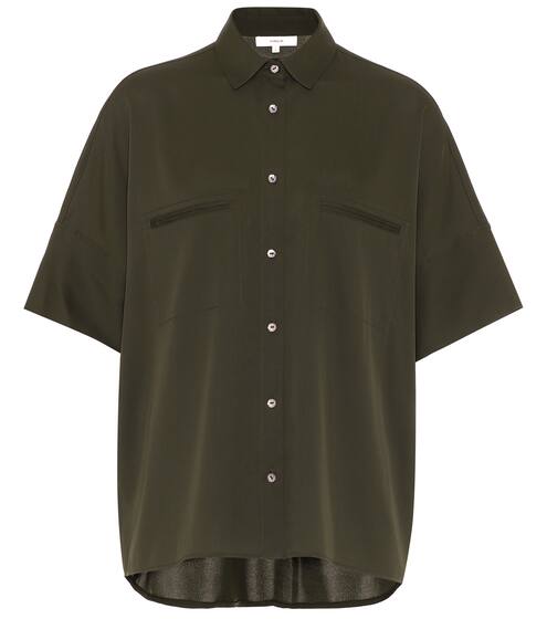 Stretch silk-satin shirt | Vince