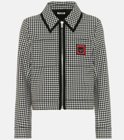 Houndstooth wool jacket | Miu Miu