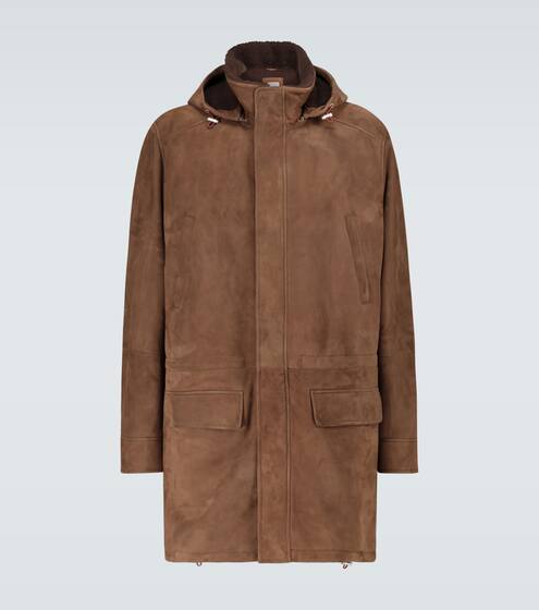 Suede parka jacket | Brunello Cucinelli
