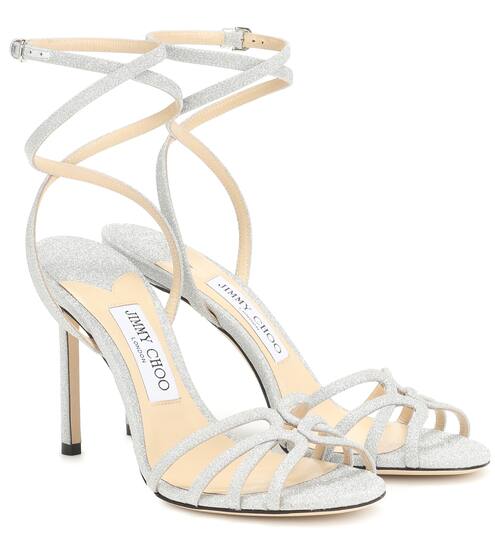 Mimi 100 glitter sandals | Jimmy Choo