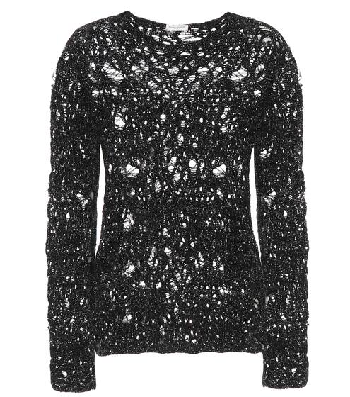 Metallic crochet sweater | Saint Laurent