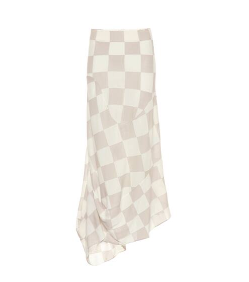 Checked wool and cotton skirt | Jil Sander