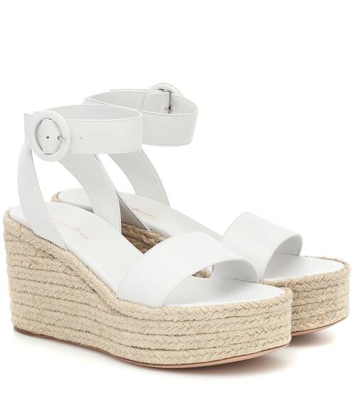 Exklusiv bei Mytheresa – Espadrille-Wedges mit Leder | Gianvito Rossi