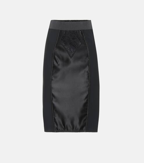 Satin and lace pencil skirt | Dolce & Gabbana