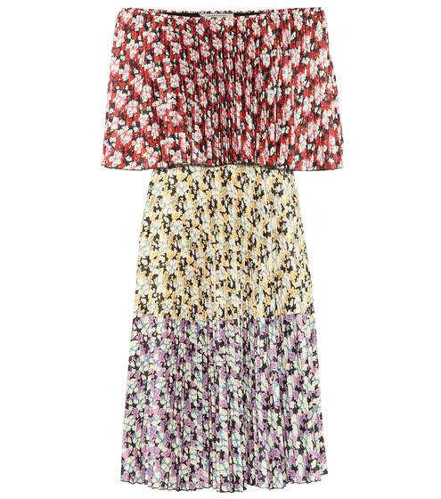 Floral pleated jersey dress | Valentino