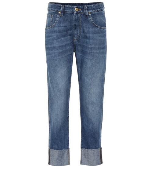 Embellished mid-rise cropped jeans | Brunello Cucinelli
