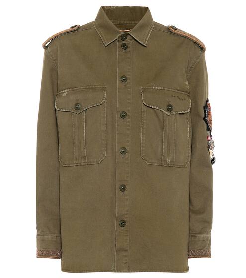 Embroidered cotton-blend jacket | Saint Laurent