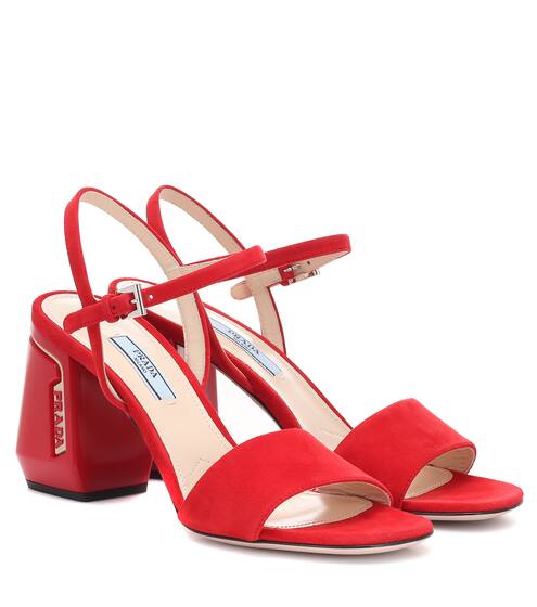 صندل من الجلد السويدي | Prada