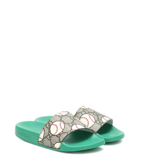 GG printed leather slides | Gucci Kids