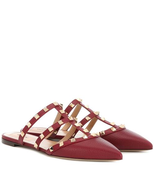 حذاء سليبرز من الجلد Valentino Garavani Rockstud | Valentino