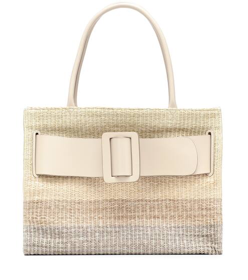 Bobby 32 leather-trimmed raffia tote | Boyy