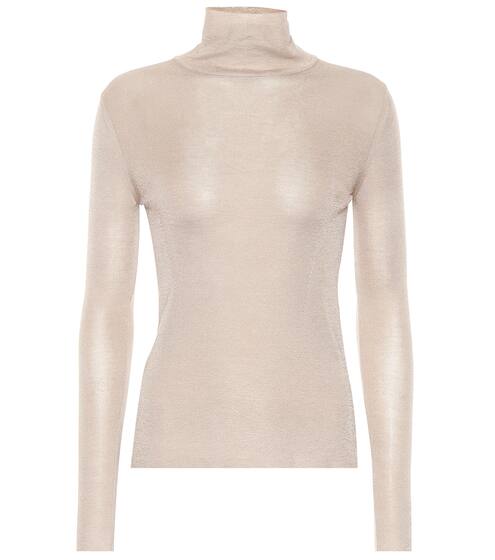 توب بياقة مرتفعة من الحرير | Agnona