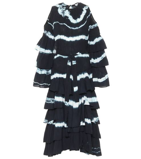 Tie-dye cotton and linen maxi dress | Loewe