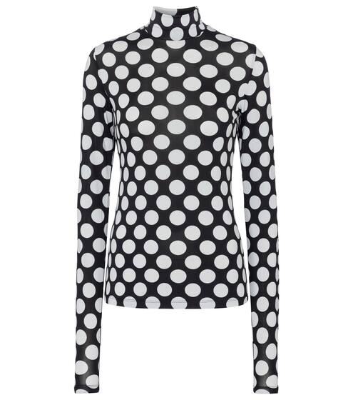 Polka-dot stretch-jersey top | MM6 Maison Margiela
