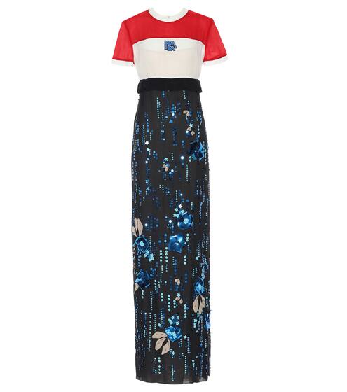 Embellished silk georgette maxi dress | Prada