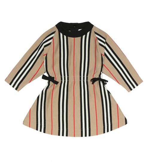 فستان من القطن بطبعات للأطفال حديثي الولادة Chiara Icon Stripe | Burberry Kids