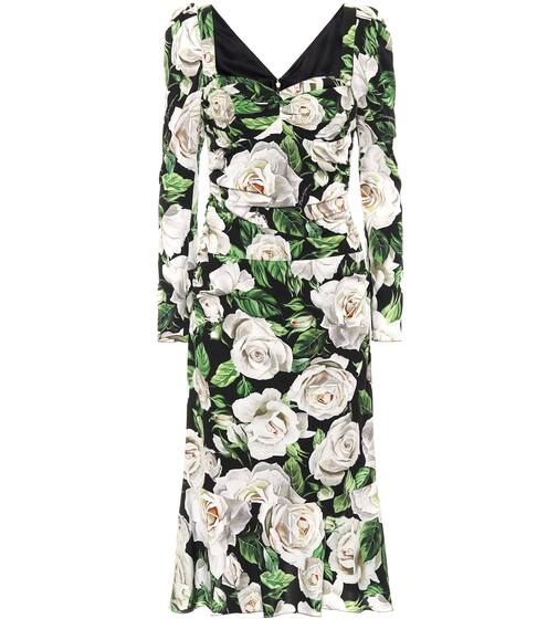Floral stretch-silk dress | Dolce & Gabbana