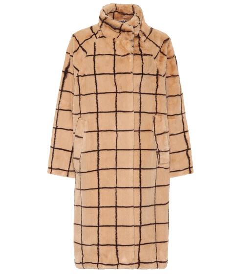 Demetria checked faux fur coat | Baum und Pferdgarten