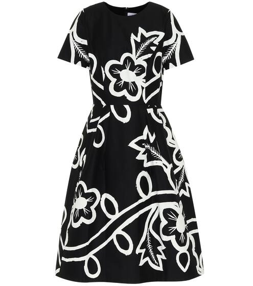 Floral stretch-cotton midi dress | Carolina Herrera