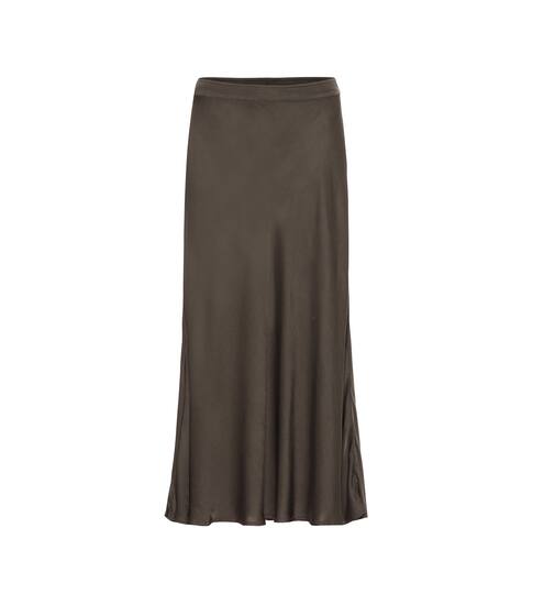Shelby satin midi skirt | Velvet